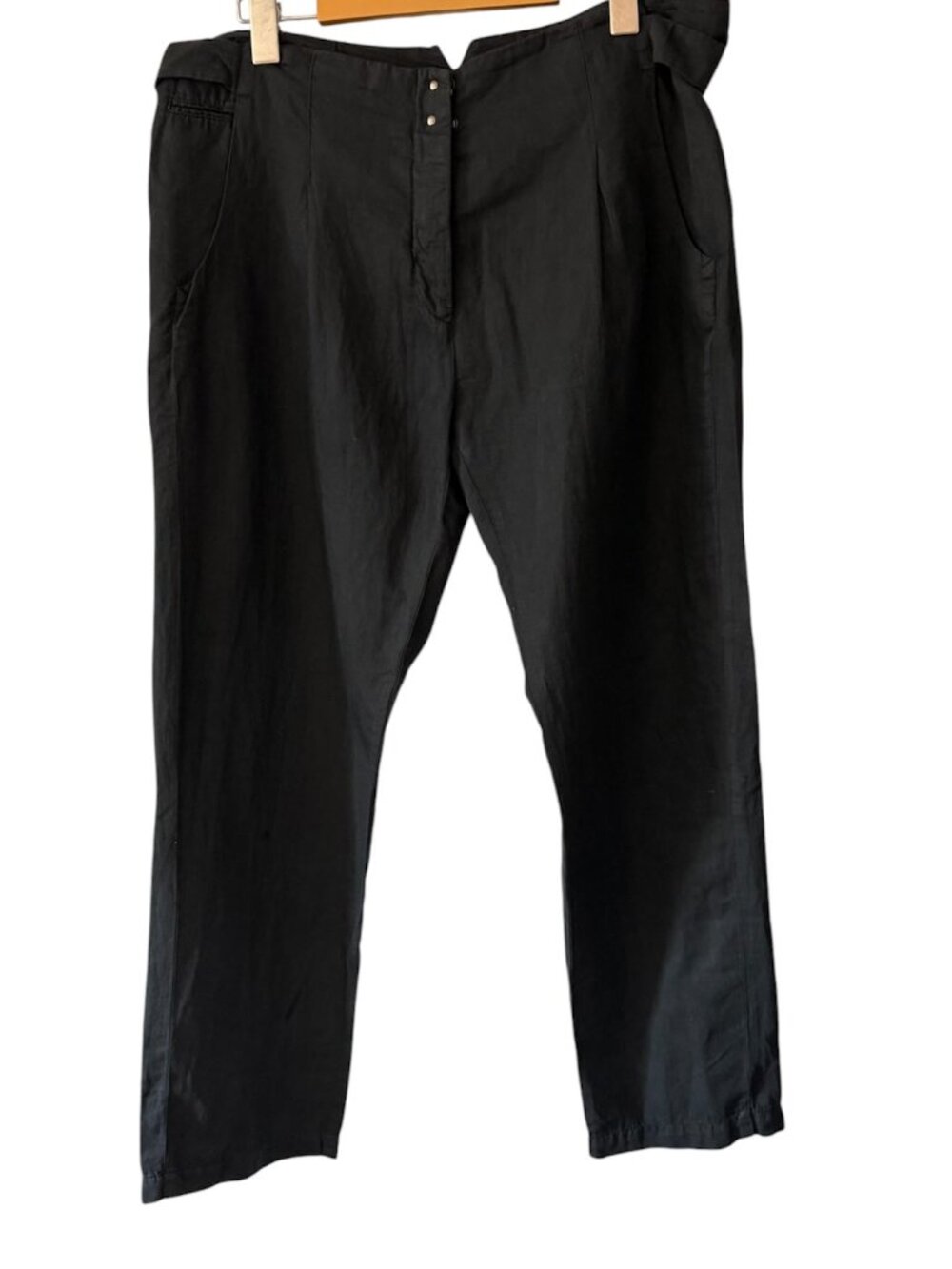 Maison Margiela MM6 Black Linen and Cotton Pants Size 12